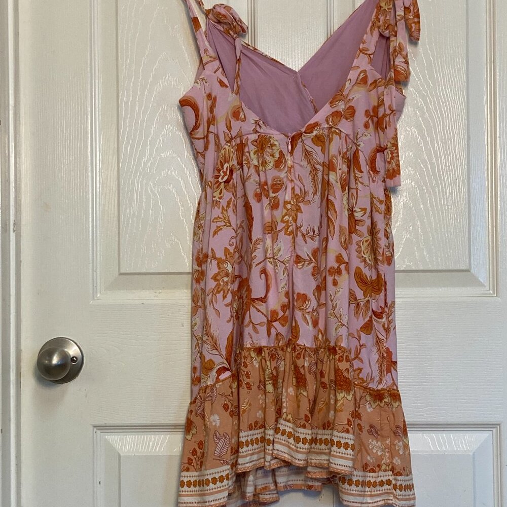 Dress by Pink Lily pink with orange flower pattern sze medium - Picture 3 of 4